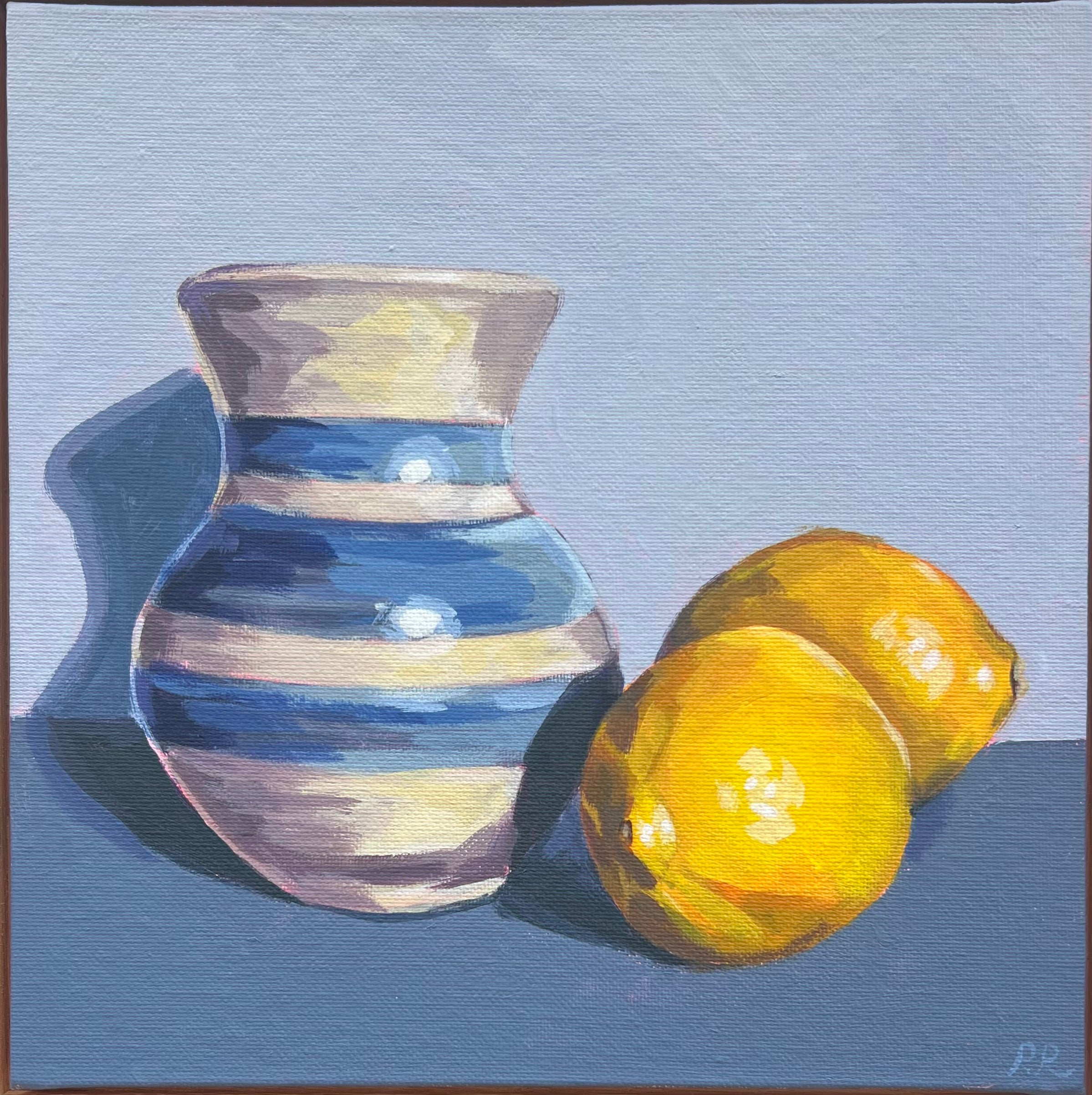 'Striped vase and lemons’' by Pia Reynolds
