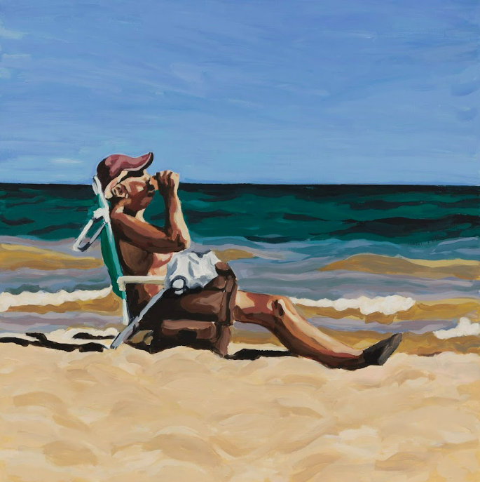 'Bloke on the beach' by Jasmine Raisbeck