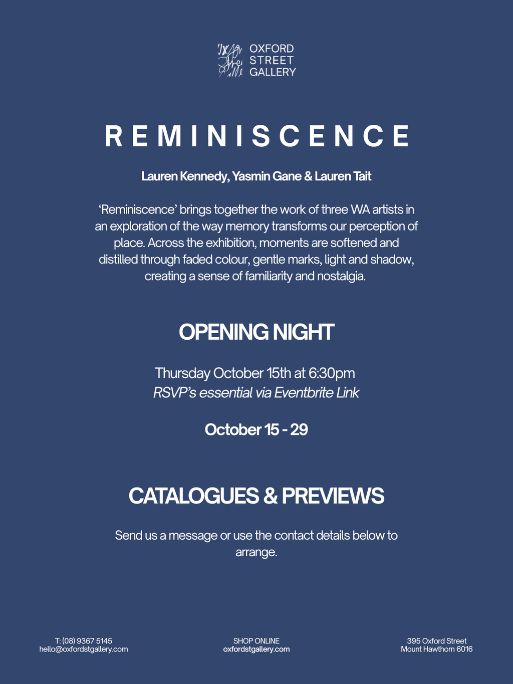 REMINISCENCE | Oct 15