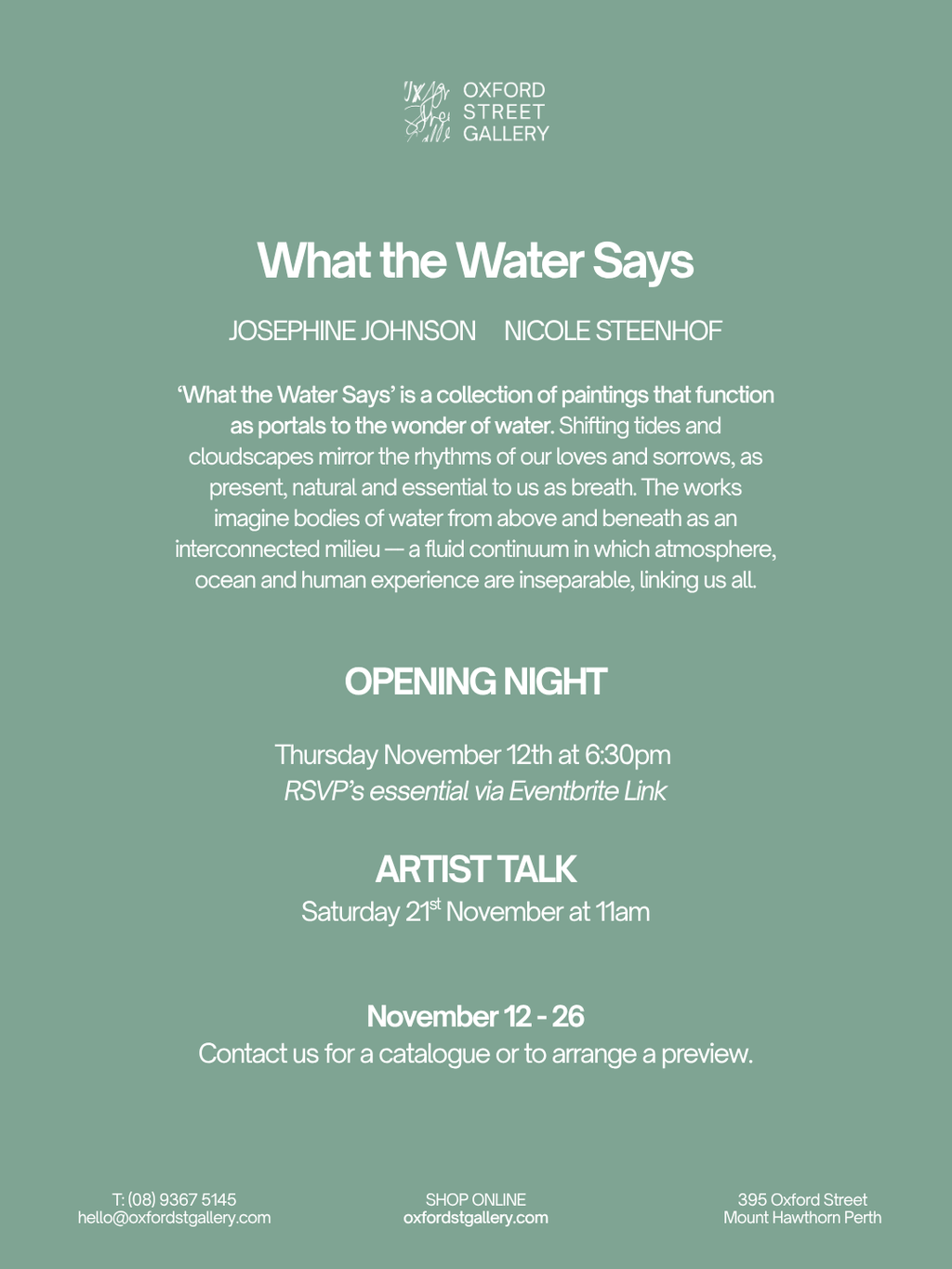 WHAT THE WATER SAYS | Nov 12