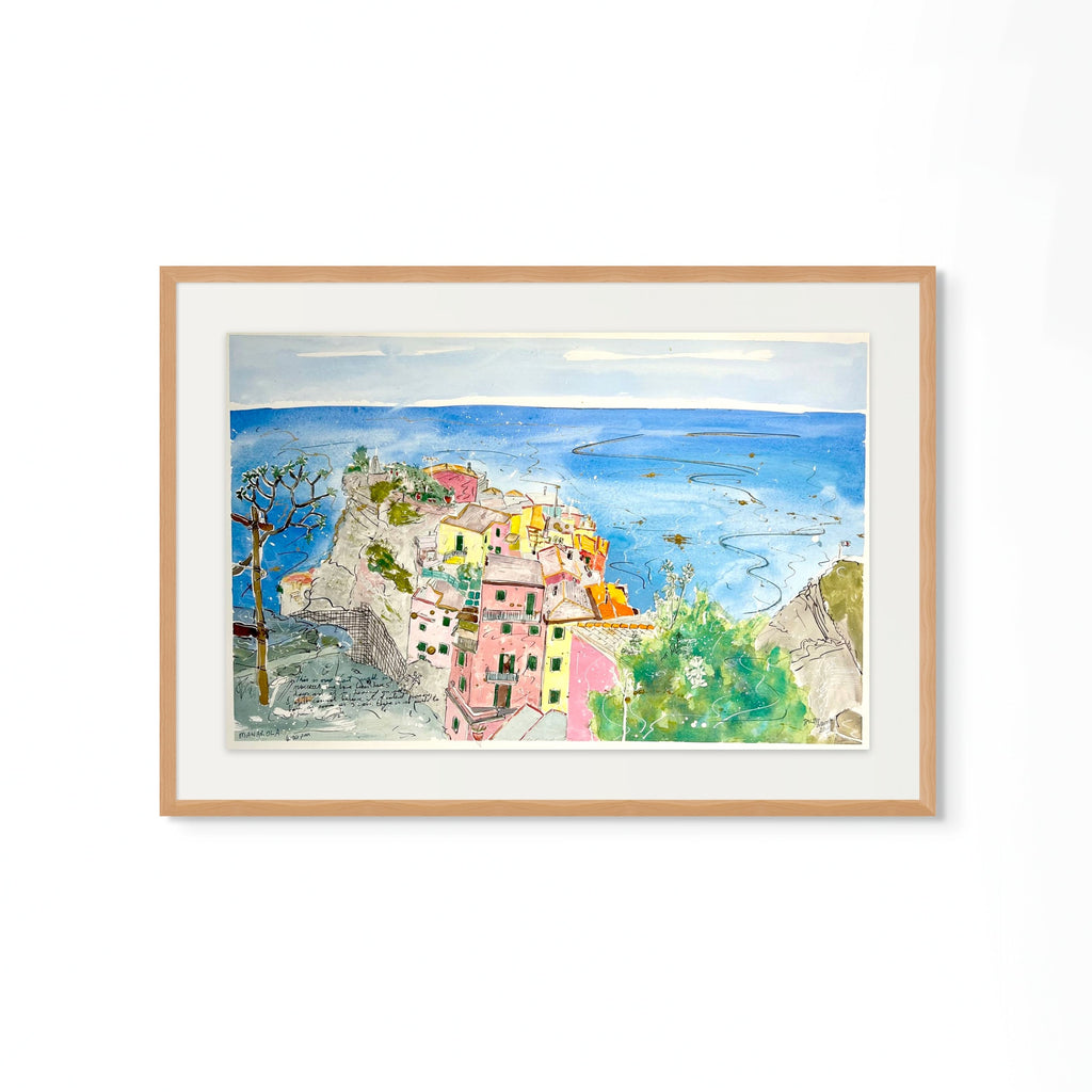 'Italy - Cinque Terre - Manarola from hill out to sea' by Ralph Baker