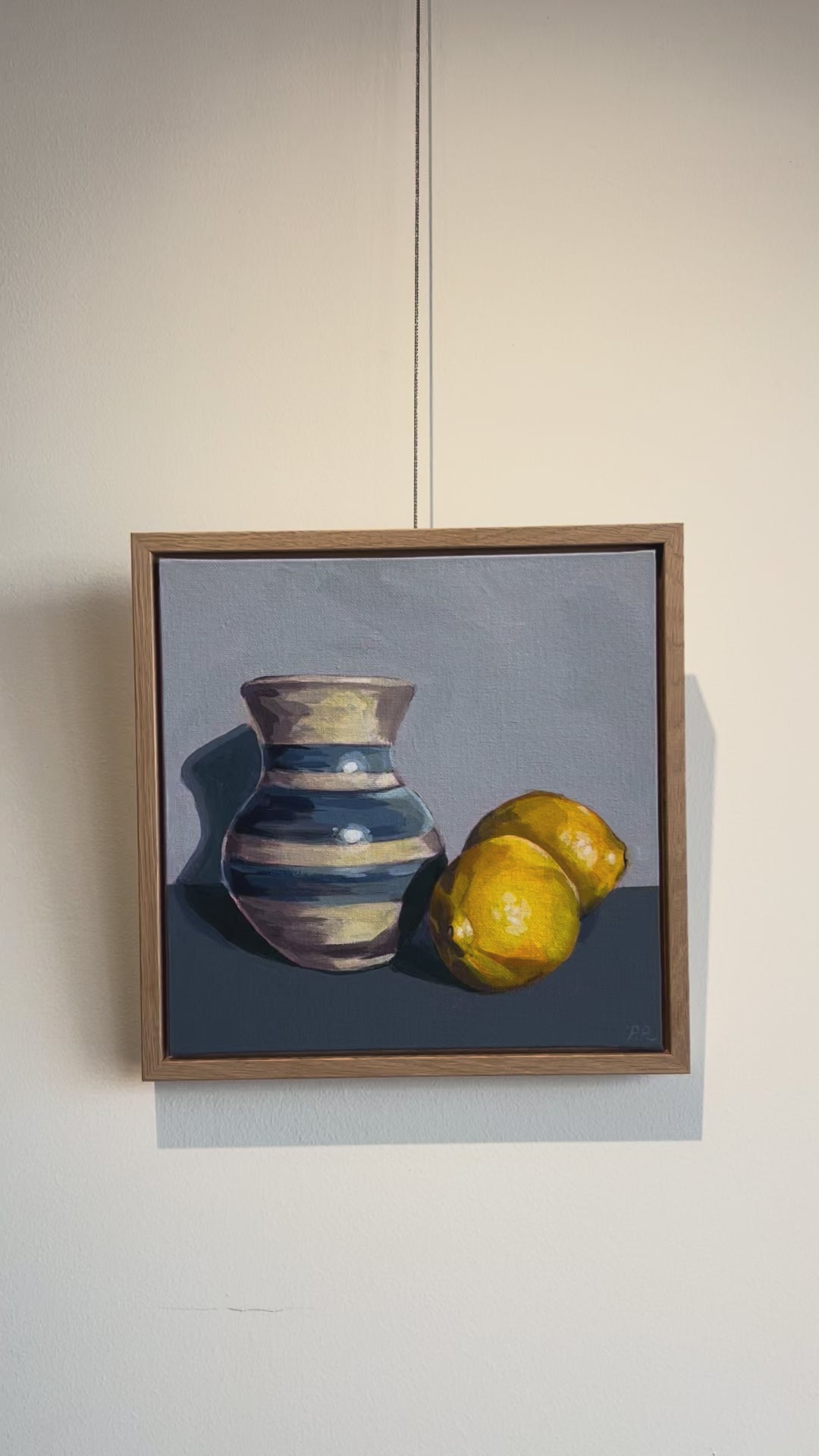 'Striped vase and lemons’' by Pia Reynolds